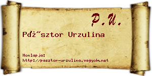 Pásztor Urzulina névjegykártya